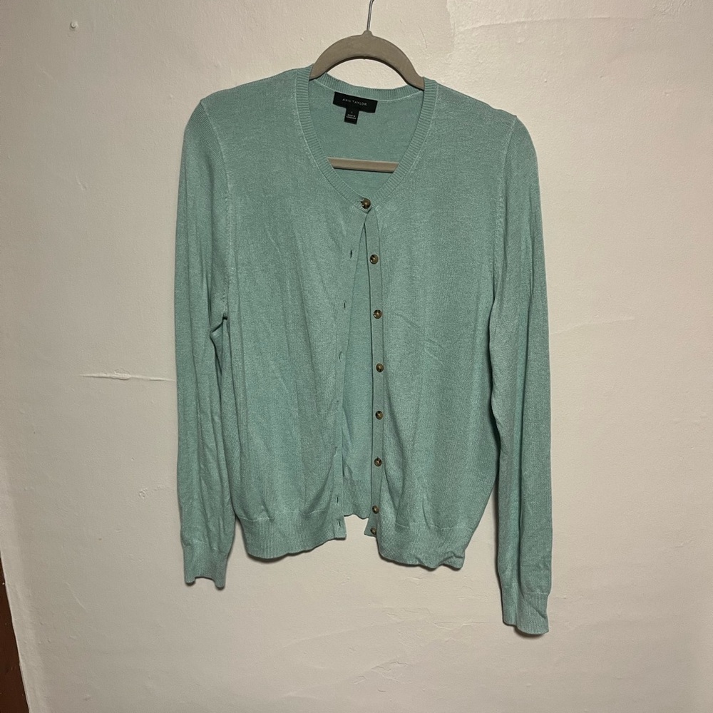 Ann Taylor Mint Cardigan Sweater